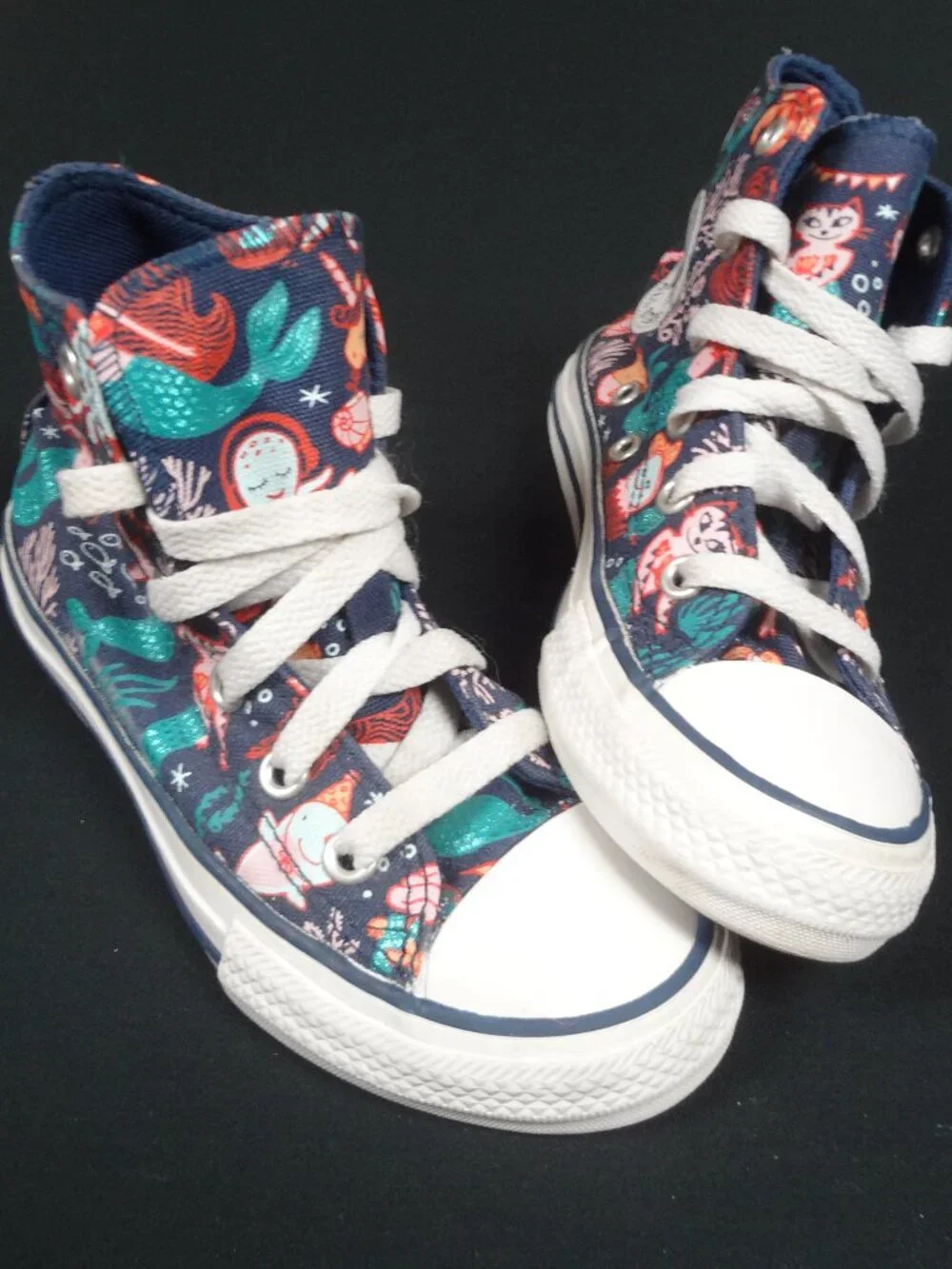 CONVERSE CHUCK TAYLOR MERMAID HIGH TOP SNEAKERS TODDLER GIRLS SIZE 12 C